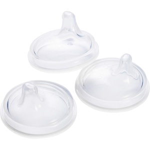 Boon Nursh Silicone Sippy Cup Lid – Convertible Transitional Sippy Spouts for Nursh Baby Bottles – Sippy Cup Lids for Babies – Baby Feeding Supplies – Ages 6 Months and Up – 3 Count(3 Count (Pack of 1))