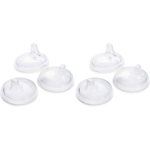 Boon Nursh Silicone Sippy Cup Lid – Convertible Transitional Sippy Spouts for Nursh Baby Bottles – Sippy Cup Lids for Babies – Baby Feeding Supplies – Ages 6 Months and Up – 3 Count(3 Count (Pack of 2))