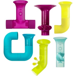 Boon Pipes Toddler Bath Toys – Bathtub Building Toys with Suction Cups – Toddler Sensory Toys and Bathtub Essentials – Multicolored – 5 Count – Kids Ages 12 Months and Up(Purple)
