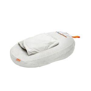 Boon Puff+ Inflatable Baby Bather – Infant Bathtub Includes Microfleece Cover, Swaddle Wings, and Storage Bag – Inflatable Baby Bathtub for Newborns and Infants(Grey)
