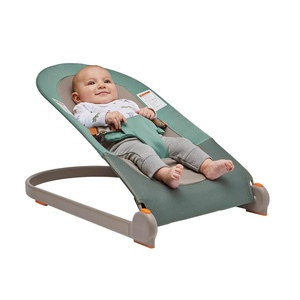 Boon Slant Portable Baby Bouncer – Folding Baby Seat for Infants – Lightweight Portable Baby Chair with Machine Washable Fabric and 3-Point Harness – Dark Green(Dark Green)