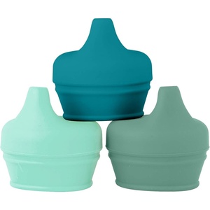 Boon Snug Silicone Sippy Cup Lids – Convert Any Kids Cups or Toddler Cups into Soft Spout Sippy Cups – Toddler Feeding Supplies and Travel Essentials – Pink – 3 Count(Green)