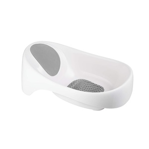 Boon Soak 3 Stage Baby Bathtub – Baby Bath Tub with Three Support Positions for Newborn to Toddlers – Color Changing Drain Plug for Ideal Bath Temperature – Gray – Ages 0 to 18 Months and Up(White)