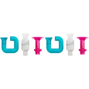Boon Tubes Toddler Bath Toys – Bathtub Building Toys with Suction Cups – Toddler Sensory Toys and Bathtub Essentials – Blue – 3 Count – Kids Ages 12 Months and Up(Azul)