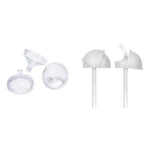 Boon Nursh Silicone Baby Bottle Nipples and Straw Sippy Cup Lids for Boon Nursh Bottles – 3 Count Extra Slow Flow Nipples and 2 Count Conversion Straw Tops