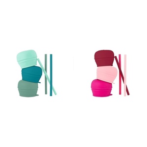 Boon Snug Silicone Sippy Cup Lids and Straws Bundle – Includes 6 Lids and 6 Straws