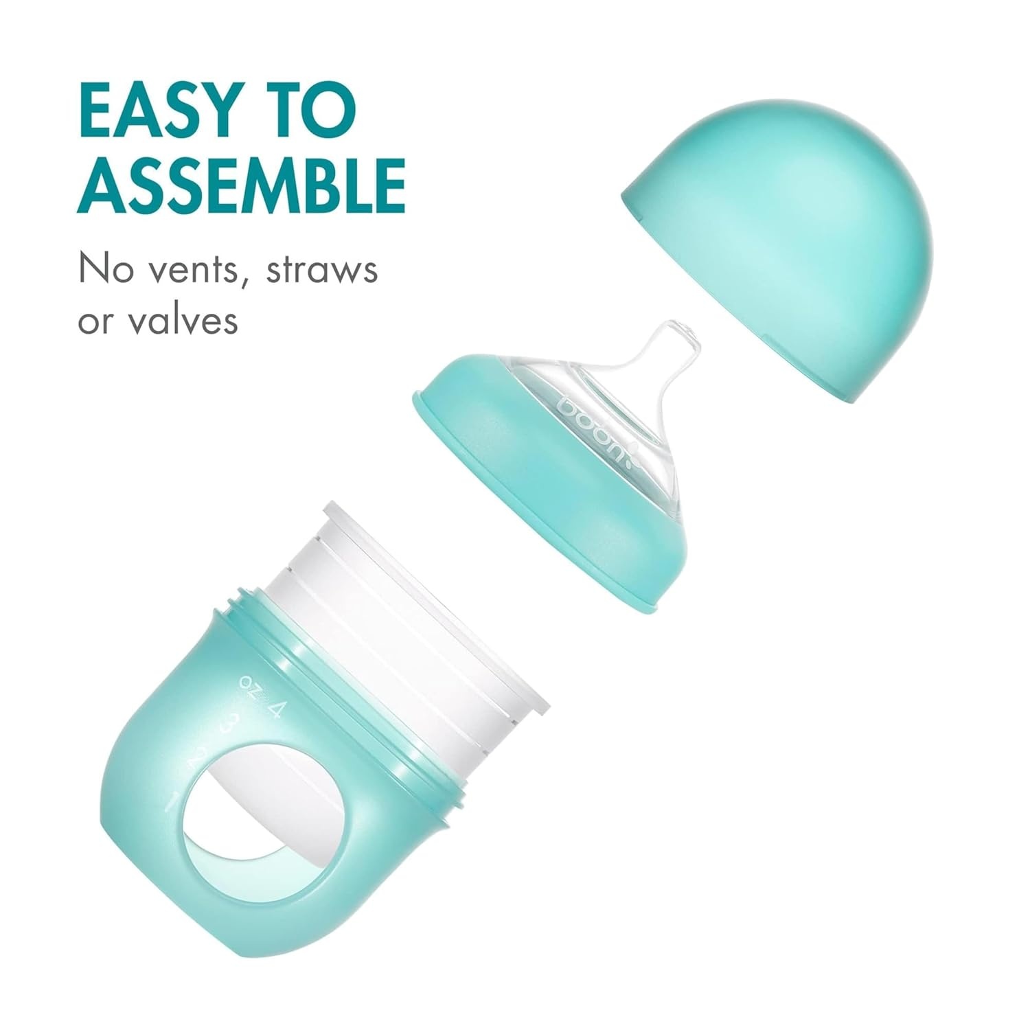 image:imageBoon Nursh Reusable Silicone Pouch Baby Bottles Slow Flow Nipple Silicone Baby Bottle Pouch and Nipple Baby Feeding Essentials Mint 03 Months 3 Count 4 OunceBlue