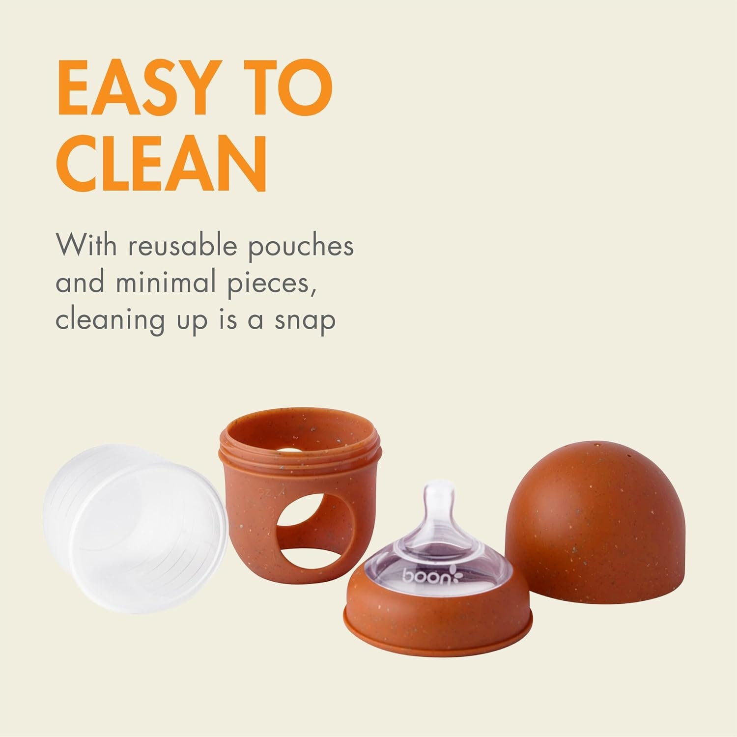 image:imageBoon Nursh Reusable Silicone Pouch Baby Bottles Slow Flow Nipple Silicone Baby Bottle Pouch and Nipple Baby Feeding Essentials Mint 03 Months 3 Count 4 OunceSpeckle
