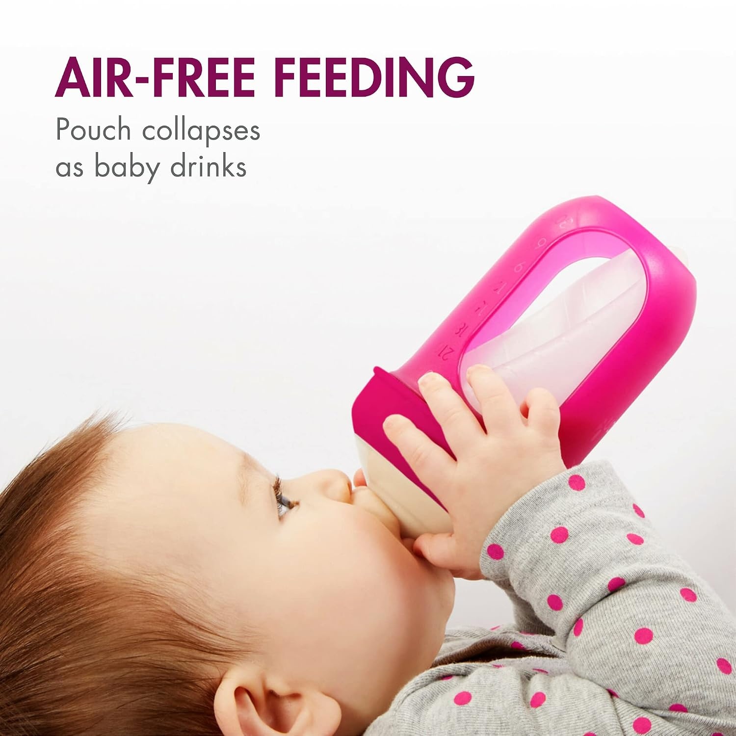 image:imageBoon Nursh Reusable Silicone Pouch Baby Bottles Slow Flow Nipple Silicone Baby Bottle Pouch and Nipple Baby Feeding Essentials Mint 03 Months 3 Count 4 OuncePink