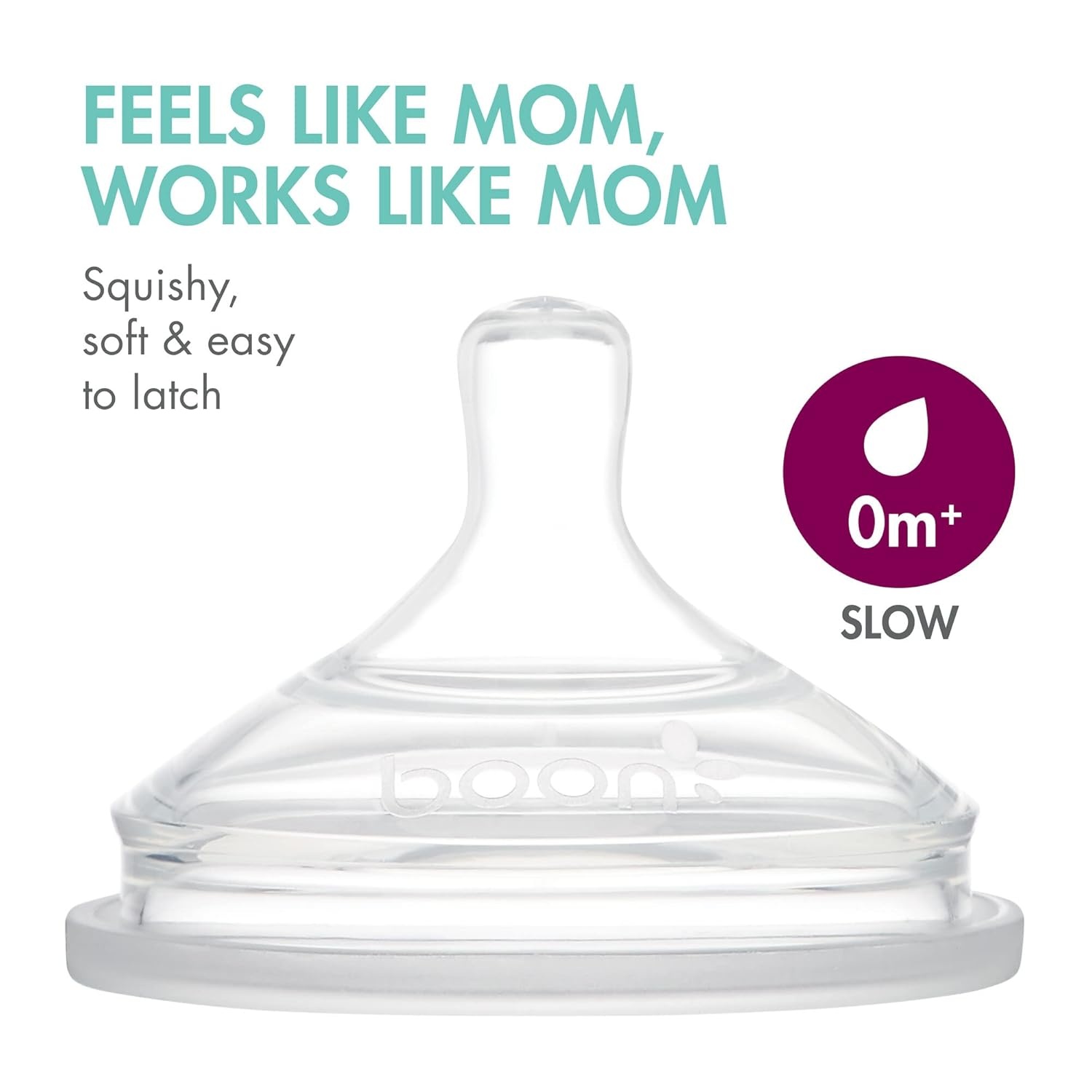 image:imageBoon Nursh Reusable Silicone Pouch Baby Bottles Slow Flow Nipple Silicone Baby Bottle Pouch and Nipple Baby Feeding Essentials Mint 03 Months 3 Count 4 OunceMint